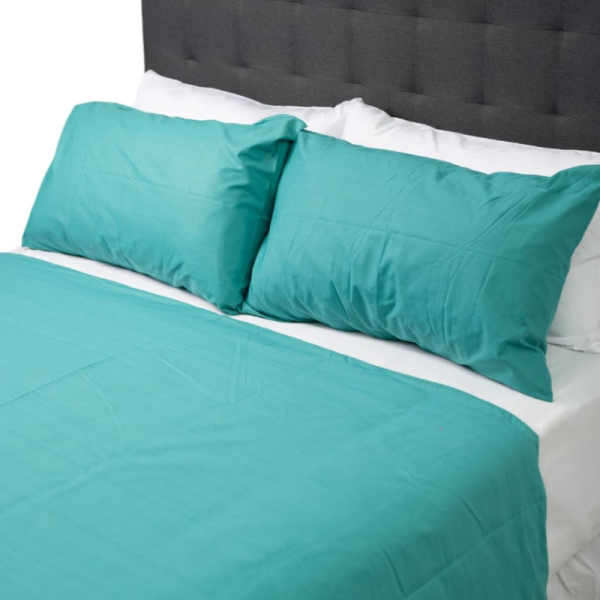 Dark Green Polycotton 144 Thread Count Duvet Cover Set - Image 2