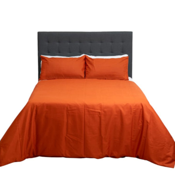 Burnt Orange Polycotton 144 Thread Count Duvet Cover Set