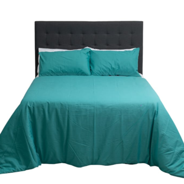 Dark Green Polycotton 144 Thread Count Duvet Cover Set