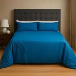 Hometouch Cotton Blend 144 Thread Count Duvet Cover Set – Blue