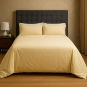 Hometouch Cotton Blend 144 Thread Count Duvet Cover Set – Creamy Yellow