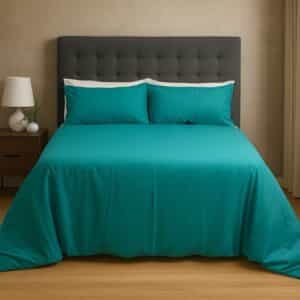 Hometouch Cotton Blend 144 Thread Count Duvet Cover Set – Dark Green