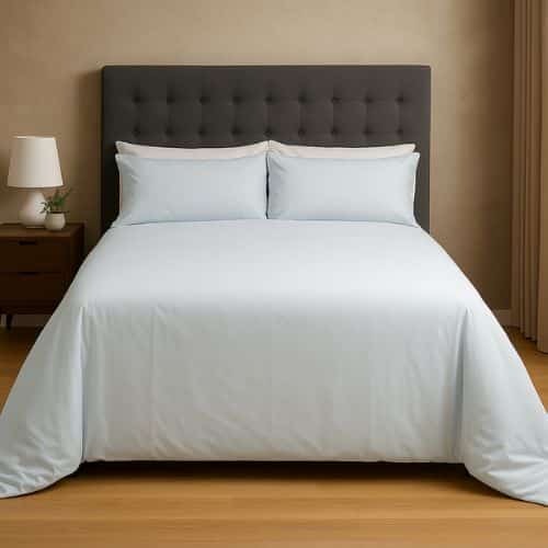 Hometouch Cotton Blend 144 Thread Count Duvet Cover Set – Light Blue