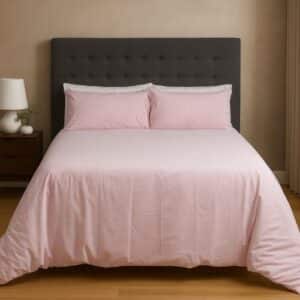 Hometouch Cotton Blend 144 Thread Count Duvet Cover Set – Soft Pink
