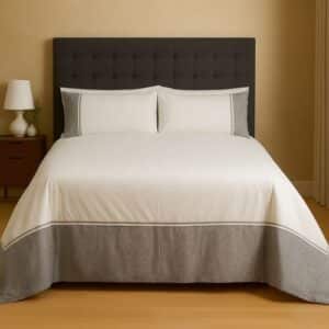 Hometouch Black 100% Cotton 200 Thread Count Silver Embellished Duvet Cover Set