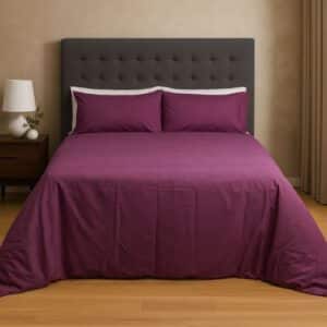 Hometouch Cotton Blend 144 Thread Count Duvet Cover Set – Grape
