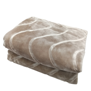 Golden Glow Blossom Embossed Mink Blanket Queen/King 200x230xm