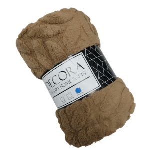 Gilded Beige Jacquard Fleece Blanket 180x200cm