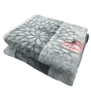 Rose Petal Grey Tulip Embossed Mink Blanket Queen/King 200x230cm