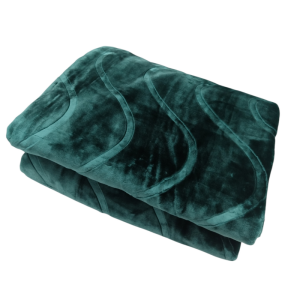Teal Luxe Blossom Embossed Mink Blanket Queen/King 200x230cm