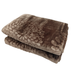 Cocoa Blossom Embossed Mink Blanket Queen/King 200x230cm