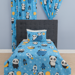 Kids Panda Duvet Cover Set +2 Pack Taped Curtain (BUY ANY 3, ONLY PAY FOR 2!)