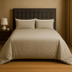 Hometouch Black 100% Cotton 200 Thread Count Stone Duvet Cover Set