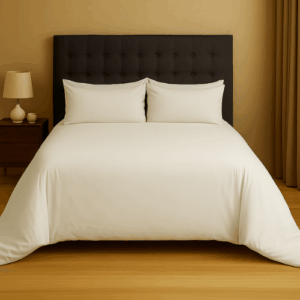 Hometouch Black 100% Cotton 200 Thread Count White Duvet Cover Set