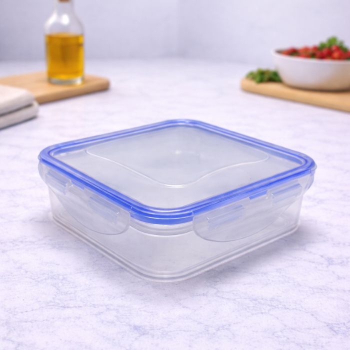 Hometouch Clip Lock Food Storage Container – 600ml – Blue Lid