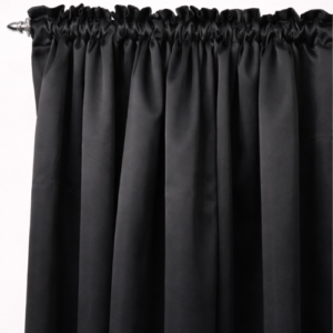 Hometouch Black Blockout Taped Curtain 135x218cm