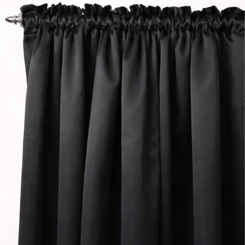 Hometouch Black Blockout Taped Curtain 135x218cm
