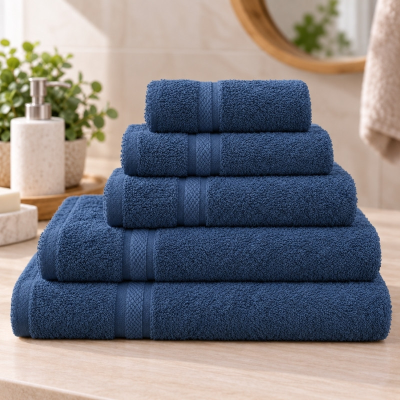 Nortex Madrid 420gsm 100% Cotton Towel – Navy - Image 2