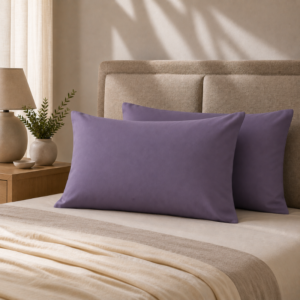 Hometouch Essentials Collection Standard Pillowcases – 2 Pack – Dark Lavender