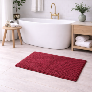 Pierre Cardin Chenille Bath Mat – 50x80cm – Burgandy