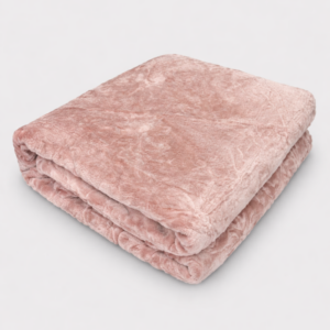 Hometouch 2kg 1 Ply Embossed Mink Blanket – Blush Pink – Double – 200x200cm