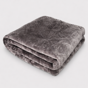 Hometouch 2kg 1 Ply Embossed Mink Blanket – Charcoal Grey – Double – 200x200cm