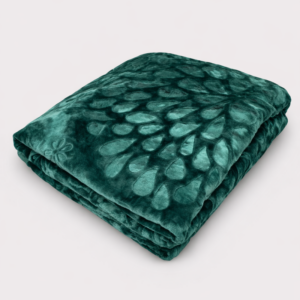 Hometouch 2kg 1 Ply Embossed Mink Blanket – Emerald Green – Double – 200x200cm
