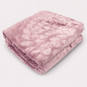 Hometouch 3.2kg 1 Ply Embossed Mink Blanket – Dusty Pink – Queen – 230x200cm