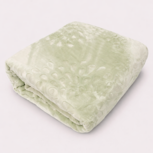 Hometouch 3.2kg 1 Ply Embossed Mink Blanket – Sage Green – Queen – 230x200cm