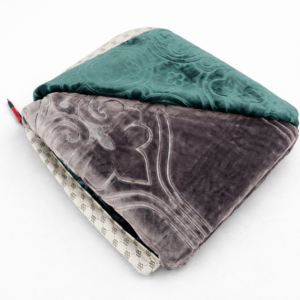 Hometouch 3.9kg 2 Ply Reversible Embossed Mink Blanket – Charcoal and Teal – Queen – 230x200cm
