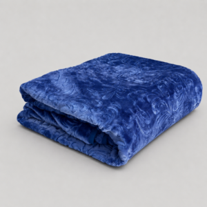 Hometouch 2kg 1 Ply Embossed Mink Blanket – Royal Blue – Double – 200x200cm