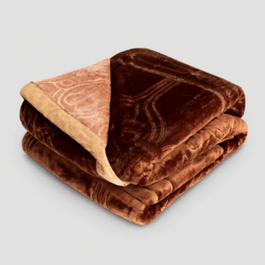 Hometouch Royal Elegance Velvet Touch Blanket – Rose and Chestnut – Queen