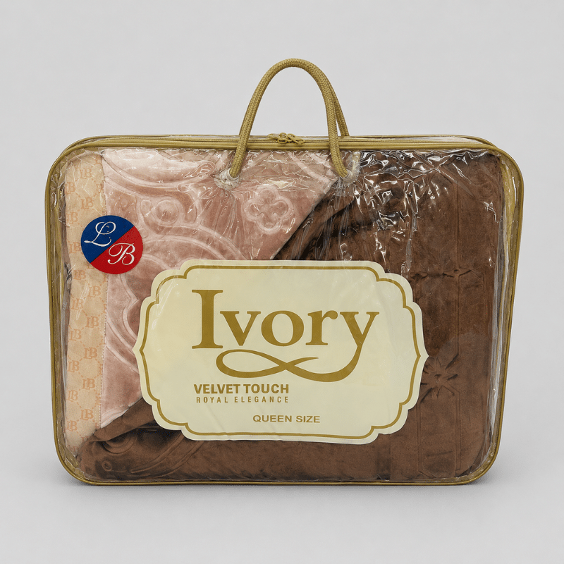 Hometouch Royal Elegance Velvet Touch Blanket – Rose and Chestnut – Queen - Image 2