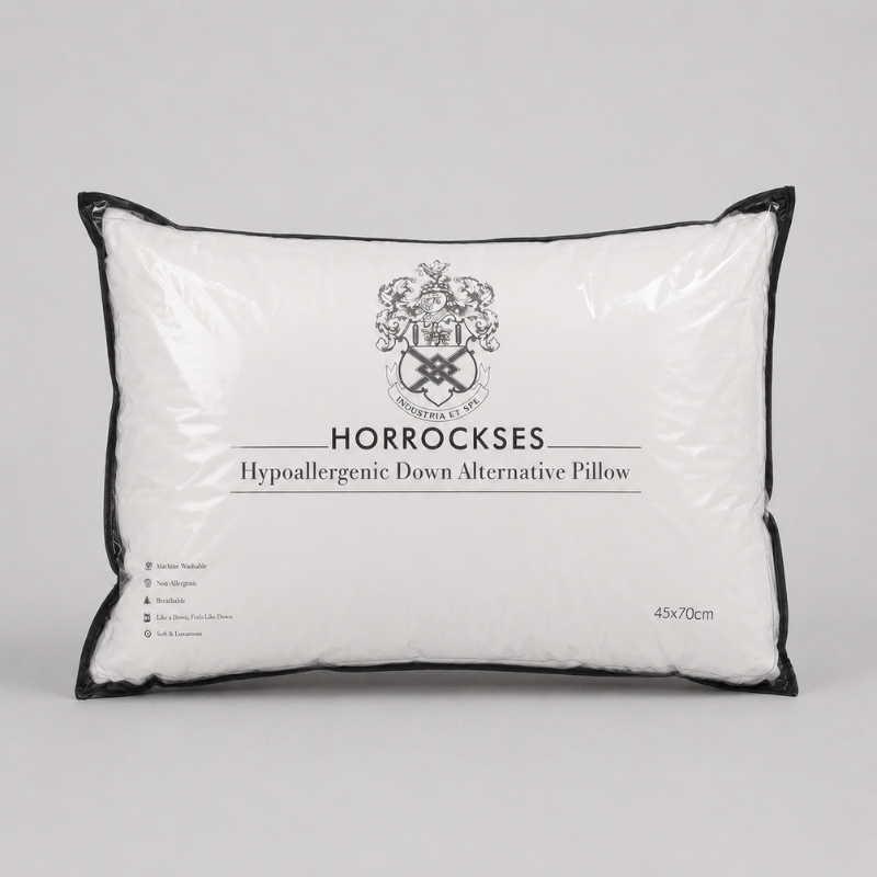 Horrockses Luxury Downproof Cotton Microfibre Standard Pillow – 233 Thread Count | 1000g | 45×70 cm - Image 4