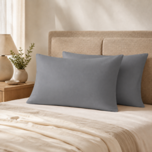 Hometouch Essentials Collection Standard Pillowcases – 2 Pack – Grey