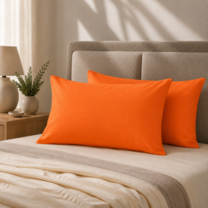 Hometouch Essentials Collection Standard Pillowcases – 2 Pack – Orange