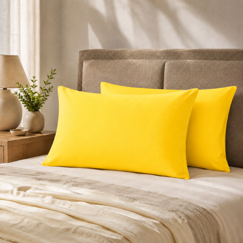 Hometouch Essentials Collection Standard Pillowcases – 2 Pack – Yellow