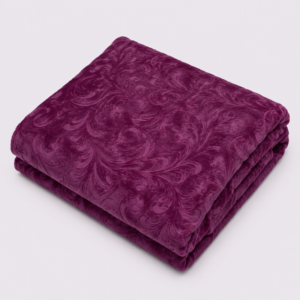 Hometouch 2kg 1 Ply Embossed Mink Blanket – Plum – Double – 200x200cm