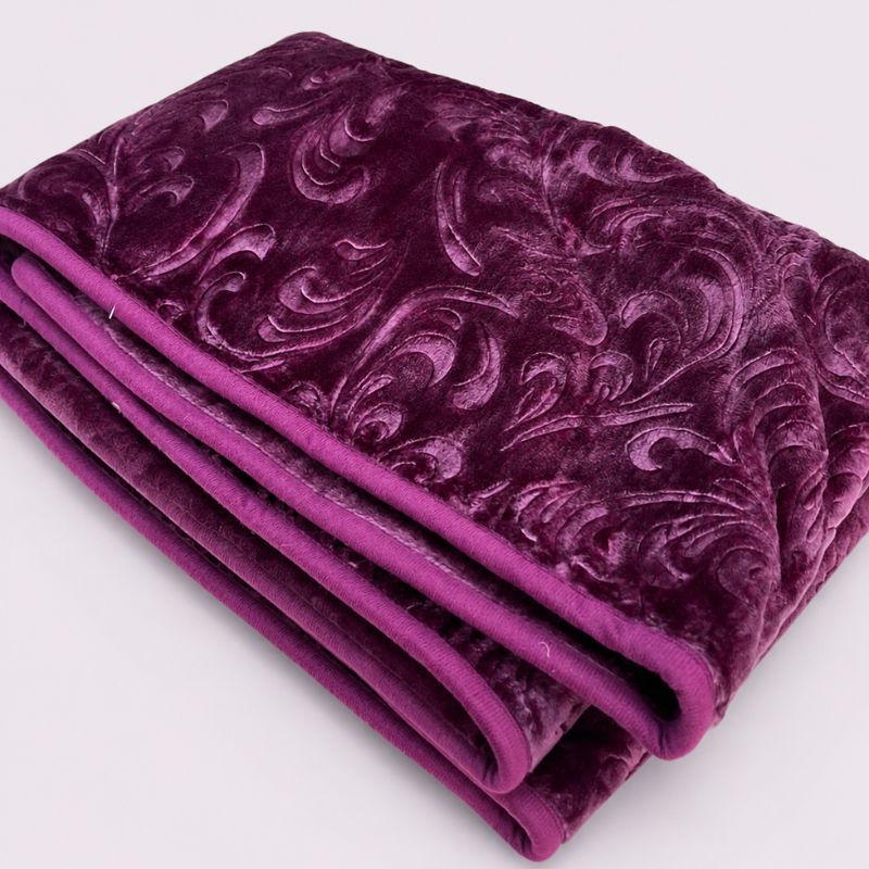 Hometouch 2kg 1 Ply Embossed Mink Blanket – Plum – Double – 200x200cm - Image 2