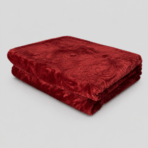 Hometouch 2kg 1 Ply Embossed Mink Blanket – Ruby Red – Double – 200x200cm