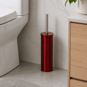 Hometouch Textured Toilet Brush Holder - Crimson Red