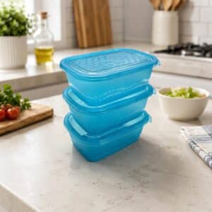 Continental Homeware 3 Pack Airtight Food Storage Container Set – 1L Each – Aqua Blue