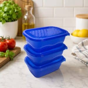 Continental Homeware 3 Pack Airtight Food Storage Container Set – 1L Each – Royal Blue