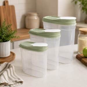 Continental Homeware 3 Piece Airtight Cereal Storage Container Set – Sage