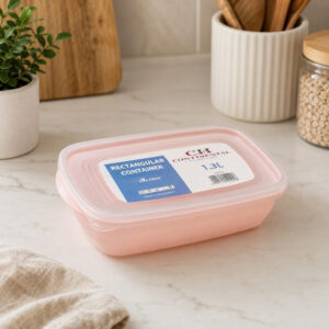 Continental Homeware Airtight Rectangular Food Storage Container 1.3L - Blush