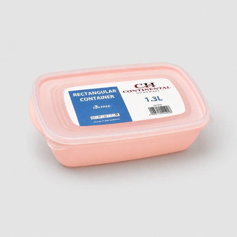 Continental Homeware Airtight Rectangular Food Storage Container 1.3L - Blush - Image 2