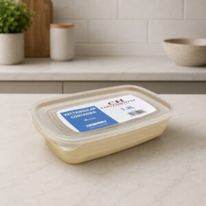 Continental Homeware Airtight Rectangular Food Storage Container 1.3L - Cream