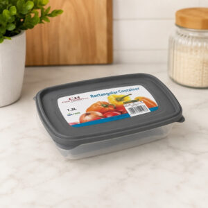 Continental Homeware Airtight Rectangular Food Storage Container 1.3L - Grey Lid