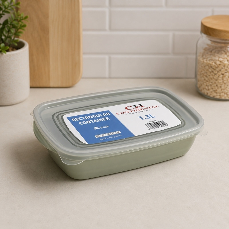 Continental Homeware Airtight Rectangular Food Storage Container 1.3L - Mist Green