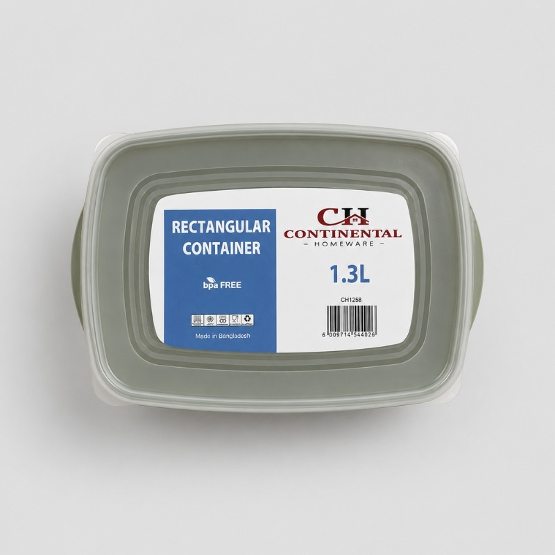 Continental Homeware Airtight Rectangular Food Storage Container 1.3L - Mist Green - Image 2